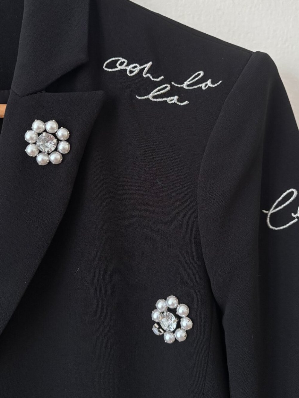 Cinq A Sept Joel Faux Pearl Embellished Mini Blazer Dress - Picture 7 of 11